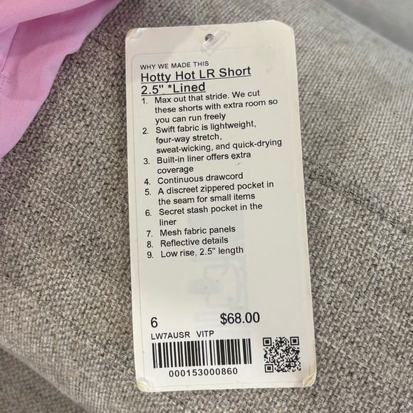 NWT Lululemon Hotty Hot Low Rise Shorts 2.5" In Vita Pink Size 6 - Picture 4 of 6
